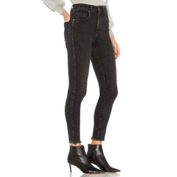 Free People Raw High Rise Jegging Black Womens Size 27 We the Free - Picture 1 of 6